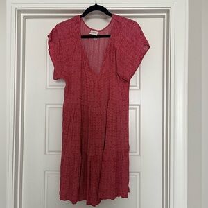 Knox Rose Red Mini Sundress with Flutter Cap Sleeves and Plunge Neckline
